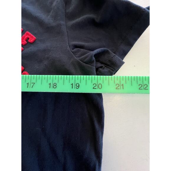 Abercrombie New York City Muscle T Shirt Moose Size Large Navy Red Patch 1892 - Picture 4 of 6